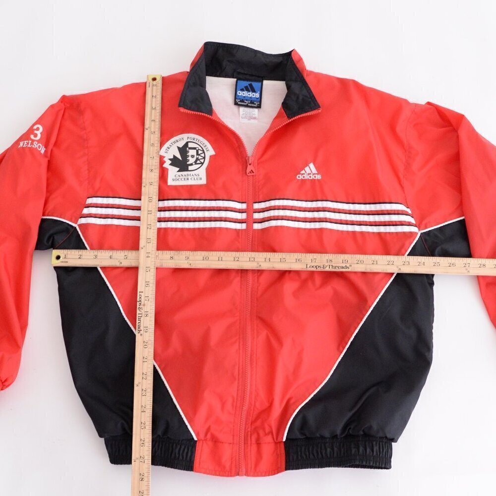 Vintage 90S Adidas Team Red Black Strathroy Pc Portugal Soccer Club Large - Picture 4 of 12
